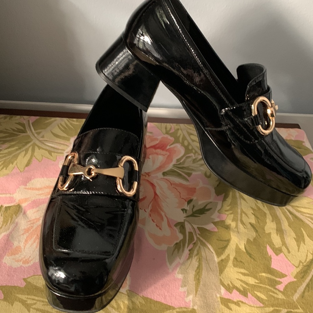 Jeffrey Campbell Student Platform Loafer Shoe with Horsebit Hardware
